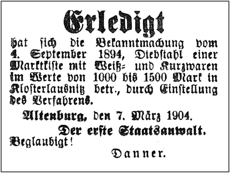 1904-03-09 Kl Erledigt